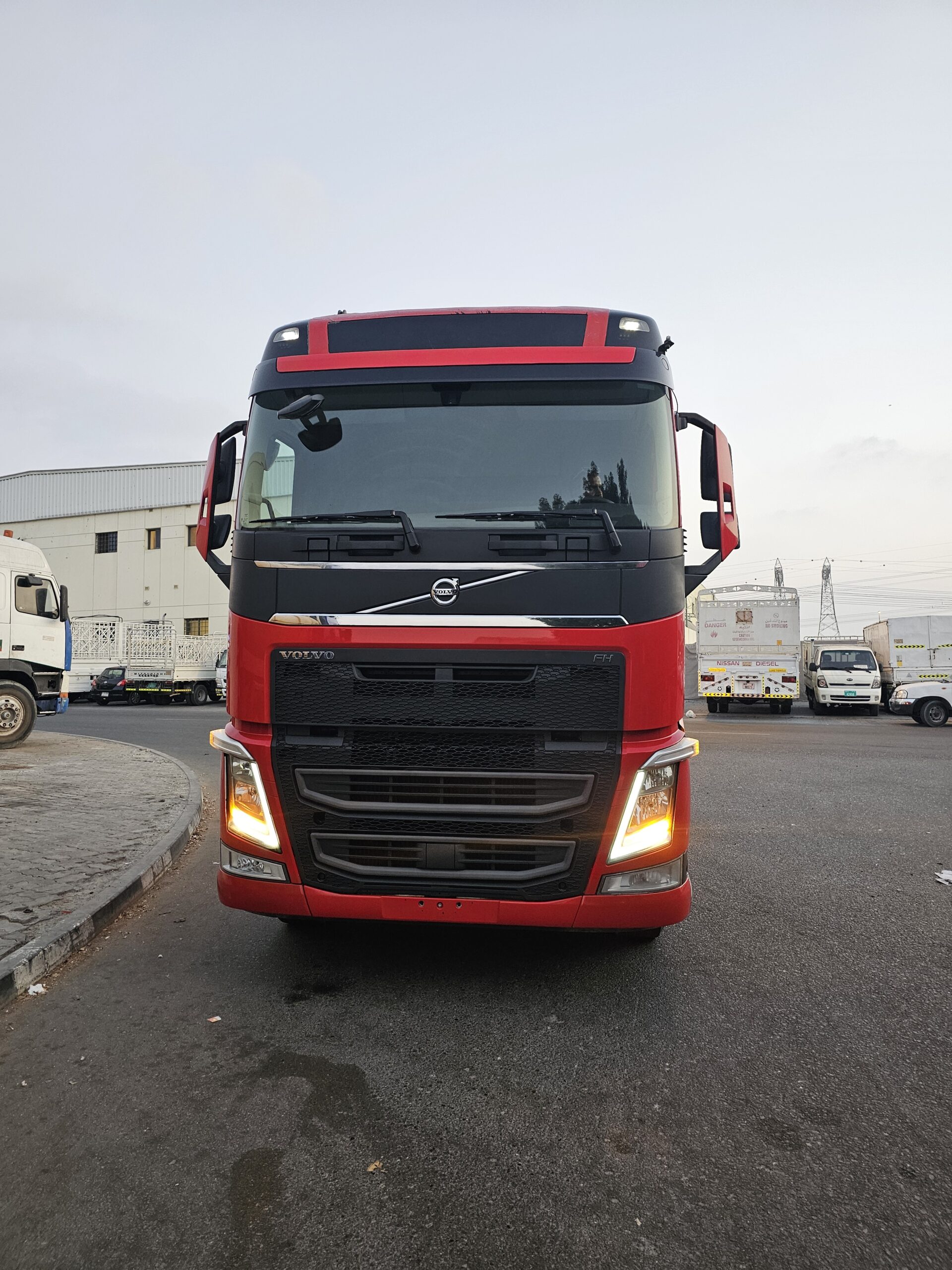 red volvo truck